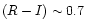 $(R-I)\sim 0.7$