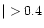 ${\mid} > 0.4$