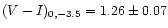 $(V - I)_{0,-3.5} = 1.26 \pm 0.07$