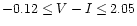 $-0.12 \leq V-I \leq 2.05$