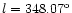 $l = 348.07^{\rm o}$