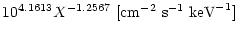 $\displaystyle 10^{4.1613}X^{-1.2567}\
[{\rm cm}^{-2}~{\rm s}^{-1}{\rm ~keV}^{-1}]$