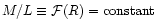 $M/L \equiv \mathcal{F}(R) =
\mbox{constant}$