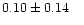 $0.10 \pm 0.14\phantom{\leq}\mkern4mu$