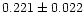$0.221 \pm 0.022$