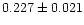 $0.227 \pm 0.021$