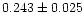 $0.243 \pm 0.025$