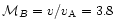 ${\cal M}_B=v/v_{\rm A}=3.8$