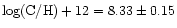 $\log ({\rm C/H})+12=8.33\pm0.15$