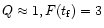 $Q \approx 1, F(t_{\rm f})=3$