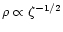 $\rho \propto \zeta^{-1/2}$