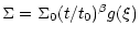 $\displaystyle \Sigma =\Sigma_0 (t/t_0)^\beta g(\xi)$