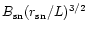 $B_{\rm sn} (r_{\rm sn}/L)^{3/2}$