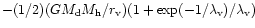 $-(1/2) (G M_{\rm d} M_{\rm h}/r_{\rm v}) (1+
\exp(-1/\lambda_{\rm v})/\lambda_{\rm v})$