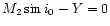$M_2 \sin i_0 - Y = 0$