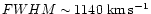 $FWHM \sim 1140~{\rm km\,s^{-1}}$