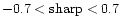 $-0.7<{\rm sharp}<0.7$