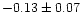 $-0.13\pm
0.07$