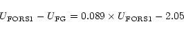 \begin{displaymath}U_{\rm FORS1}-U_{\rm FG} = 0.089 \times U_{\rm FORS1} - 2.05
\end{displaymath}