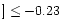 $]\le-0.23$
