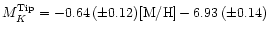 $M_K^{\rm Tip} = -0.64\,(\pm0.12){\rm [M/H]} - 6.93\,(\pm0.14)$