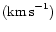 $(\mbox{km\,s}^{-1})$