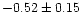 $-0.52 \pm 0.15$