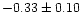 $-0.33 \pm 0.10$