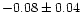 $-0.08 \pm 0.04$