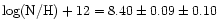 $\log ({\rm N/H})+12=8.40\pm0.09\pm0.10$
