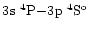 $3\element[]{s}\;\element[][4]{P}{-}3\element[]{p}\;\element[\rm o][4]{S}$