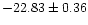 $-22.83\pm0.36$