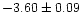 $-3.60\pm0.09$