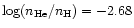 $\log (n_{\rm He}/n_{\rm H}) = -2.68$