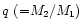 $q\ ({=} M_2/M_1)$