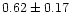 $0.62 \pm 0.17 $
