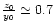 $\frac{z_0}{y_0} \simeq 0.7$