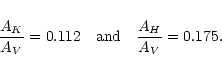 \begin{eqnarray*}\frac{A_K}{A_V} = 0.112 \ \ \ {\rm and} \ \ \ \frac{A_H}{A_V} = 0.175 .
\end{eqnarray*}