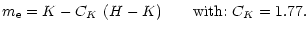 $\displaystyle m_{\rm e} = K - C_K \ (H-K) \qquad {\rm with{:}} \ C_K=1.77.$