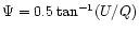 $\Psi=0.5\tan^{-1}(U/Q)$