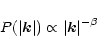 \begin{displaymath}P(\vert{\vec k}\vert) \propto \vert{\vec k}\vert^{-\beta}
\end{displaymath}