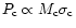 $P_{\rm c} \propto M_{\rm c} \sigma_{\rm c}$