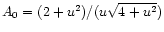 $A_0 = (2 + u^2) / (u \sqrt{4 + u^2})$