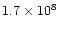 $1.7 \times 10^8$