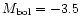 $M_{\rm bol}=-3.5$