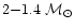 $2{-}1.4~{\cal M}_{\odot}$