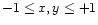 $-1\leq x,y \leq +1$