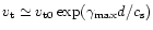 $v_{\rm t}\simeq v_{\rm t0}\exp(\gamma_{\rm
max}d/c_{\rm s})$