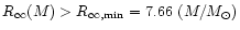 $R_\infty(M)>R_{\rm\infty,min}=7.66~(M/M_\odot)$