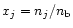 $x_{j}=n_{j}/n_{\rm b}$